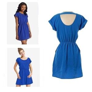 Cobalt blue bar back dress with pockets size small